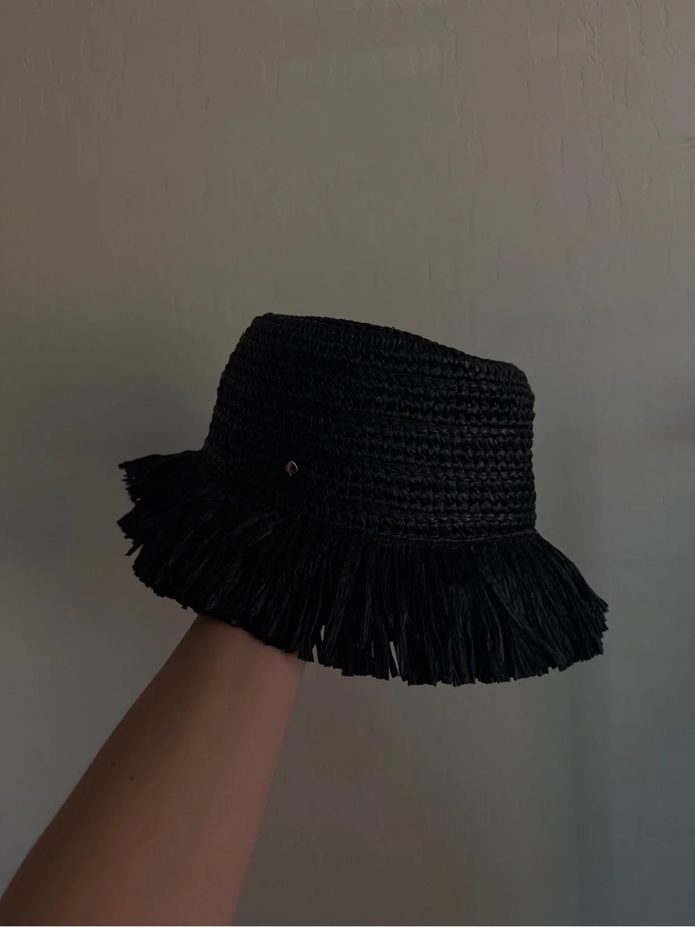 Kate Spade Frayed Raffia Straw Wide Brim Bucket Hat Women’s
